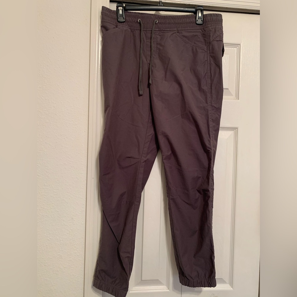 Eddie Bauer Travex Gray Hiking Cotton Blend Drawstring Jogger Pants Size 8
